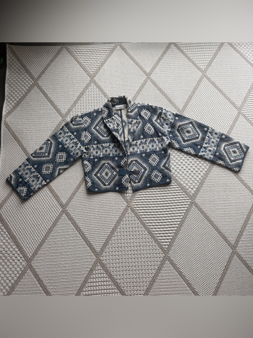 VTG 80s Southwest Bolero Crop Boxy Jacket S cotton western indie boho